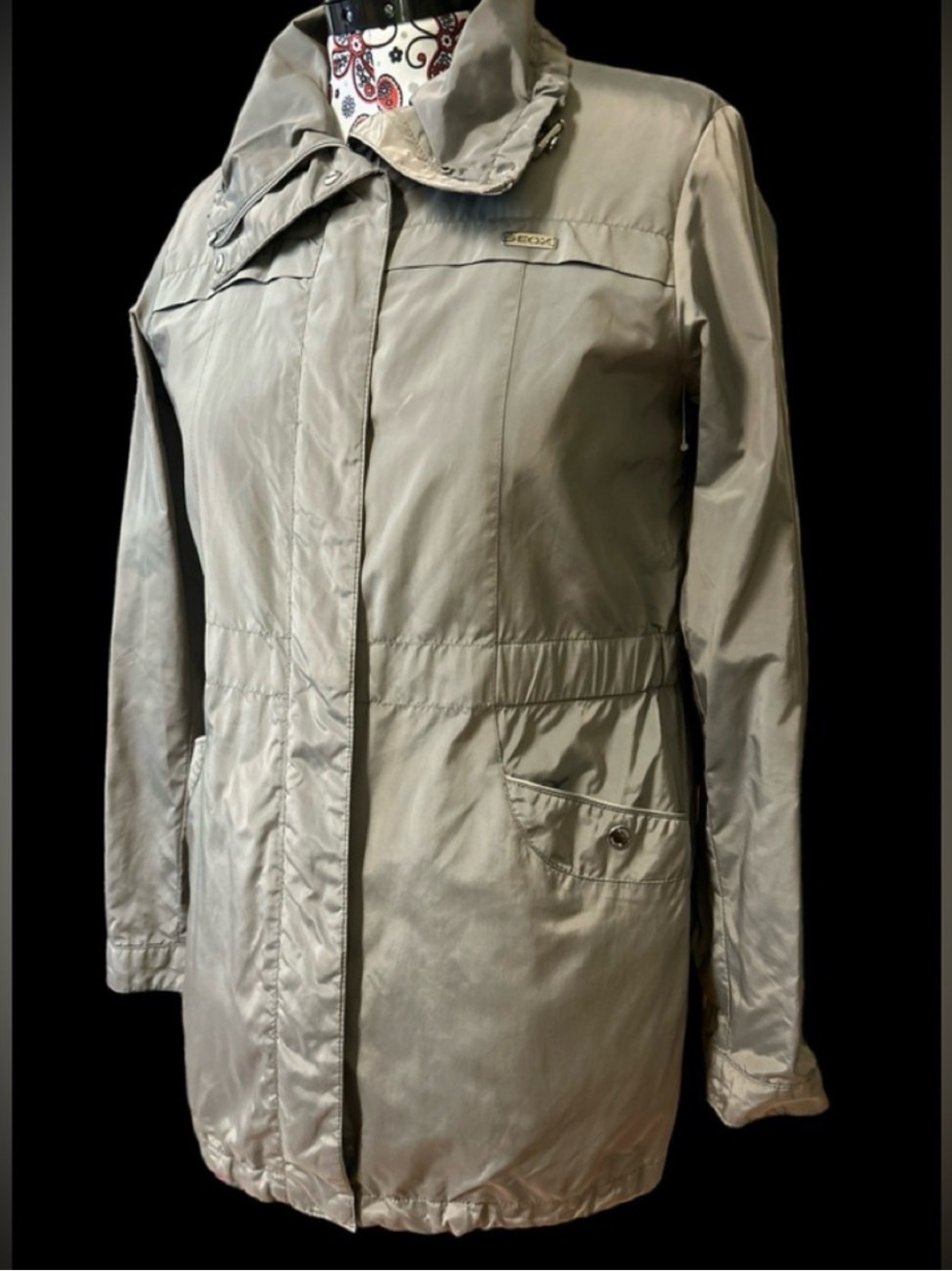 GEOX Respira Tan Belted Breathable Jacket Coat US 16 NWOT